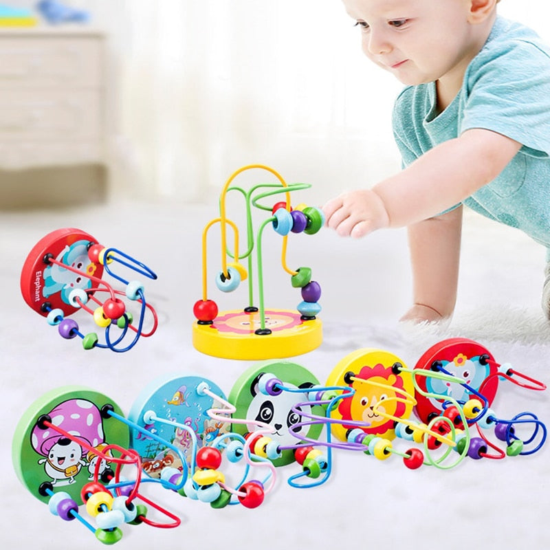 Wooden Bead Roller Coaster Puzzle